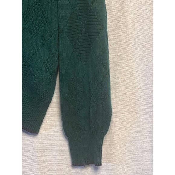 Isle Of Cotton L Green Cardigan Sweater Embroidered Golf Clubs USA Grandpa VTG - Picture 6 of 16